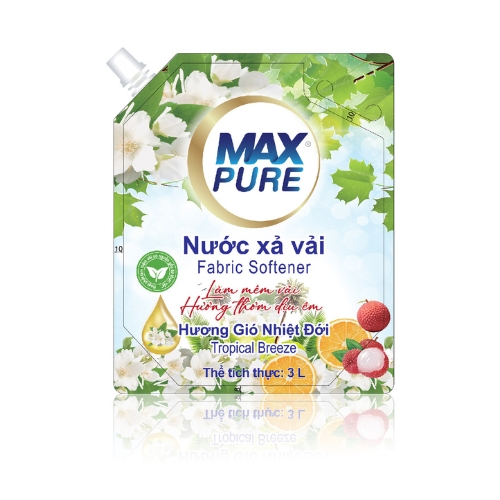 Túi Nước Xả Vải Maxpure Hương Gió Nhiệt Đới 3L