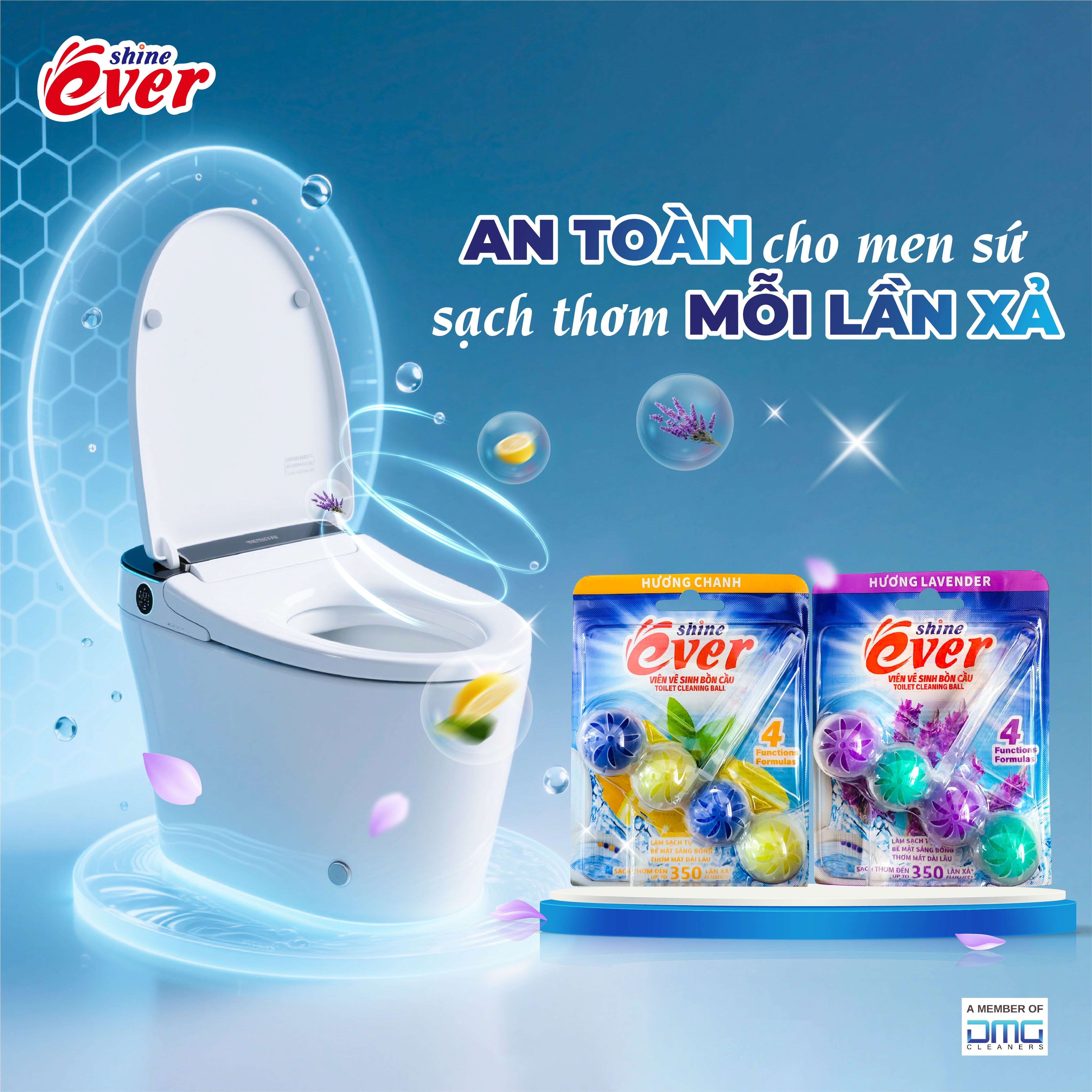 Làm sạch bồn cầu chuẩn hiện đại