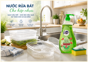 nước rửa bát Gleaming – Giải pháp làm sạch hộp nhựa
