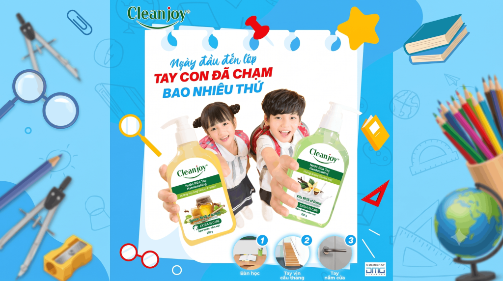 nước rửa tay cho bé ở trường mầm non